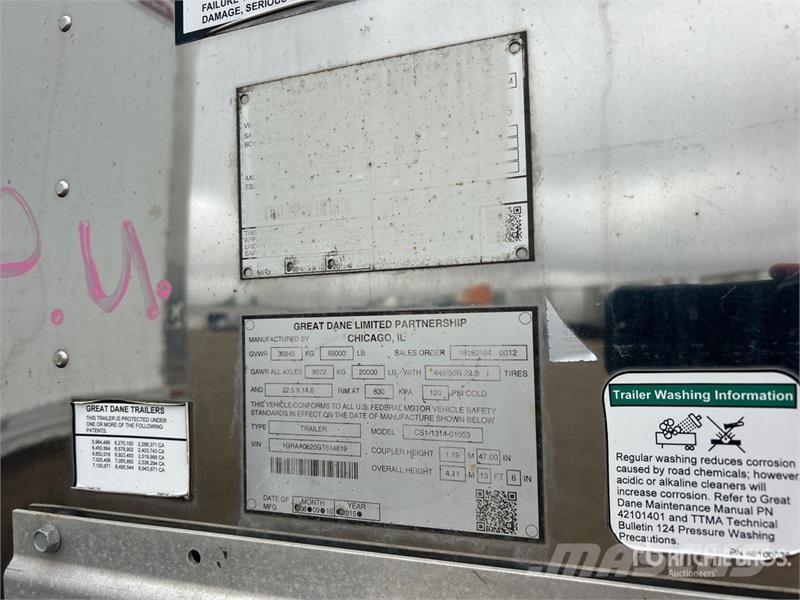 Great Dane CS1131401053 Van Body Trailers