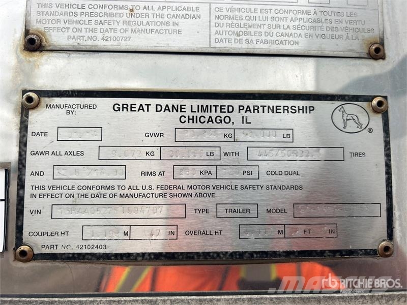 Great Dane CS1131401053 Van Body Trailers