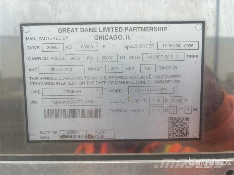 Great Dane CS1131401053 Van Body Trailers