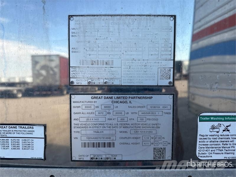 Great Dane CS1131401053 Van Body Trailers