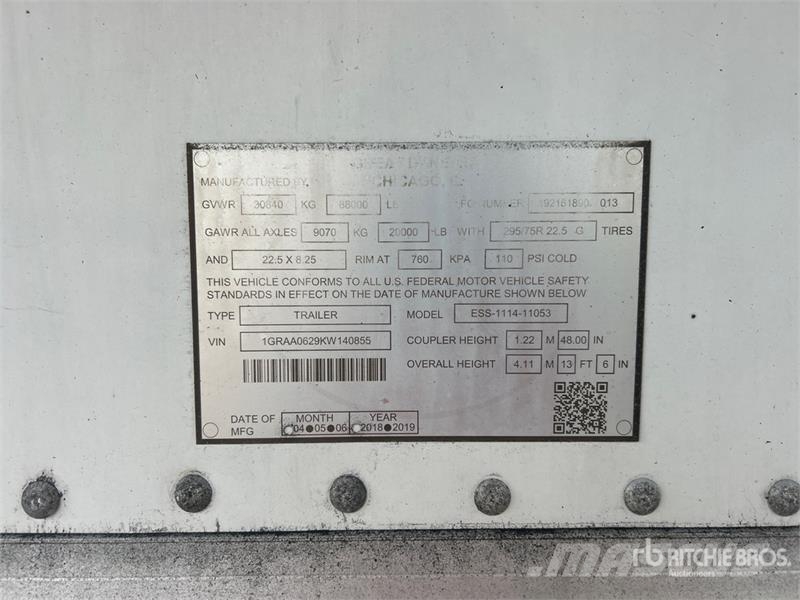 Great Dane ESS-1114-11053 53 ft T/A Refrigerated Trailer 온도 조절식 세미 트레일러