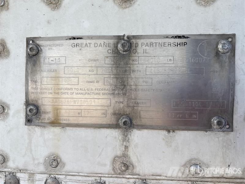 Great Dane ESS-1114-11053 53 ft x 102 in T/A Refrigerated Tra Temperature controlled semi-trailers