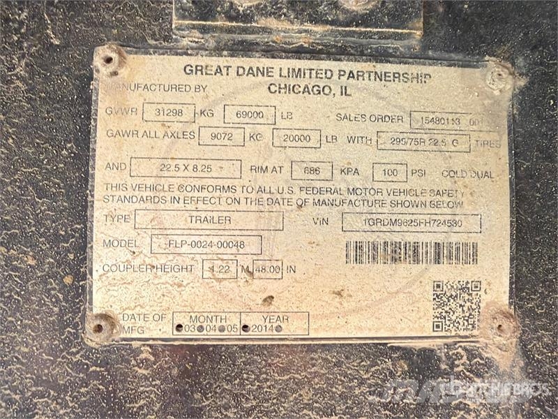 Great Dane FLP-0024-00048 48 ft T/A Spread Axle Flatbed Trail Flatbed/Dropside trailers