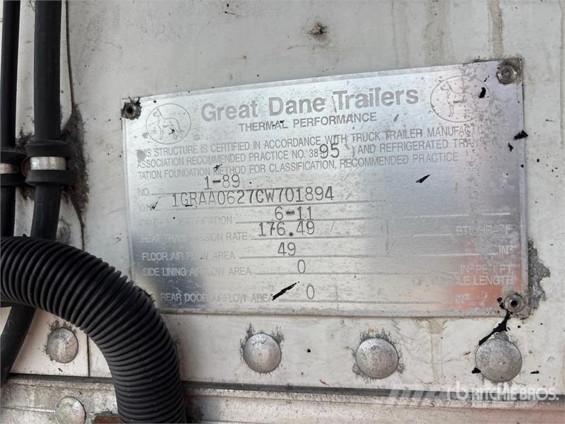 Great Dane SUP-1114-31053 53 ft x 102 in T/A Refrigerated Tra Semirimorchi a temperatura controllata