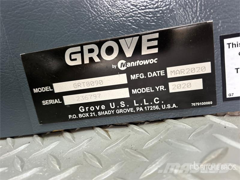 Grove GRT8090 90 ton Rough Terrain Crane Autodizalice