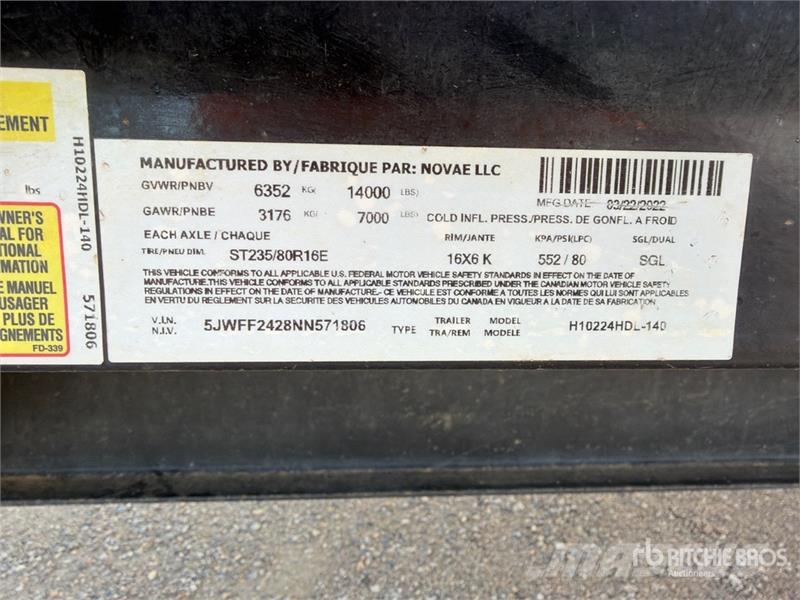  H & H &  24 ft T/A Equipment Trailer Járműszállító pótkocsik