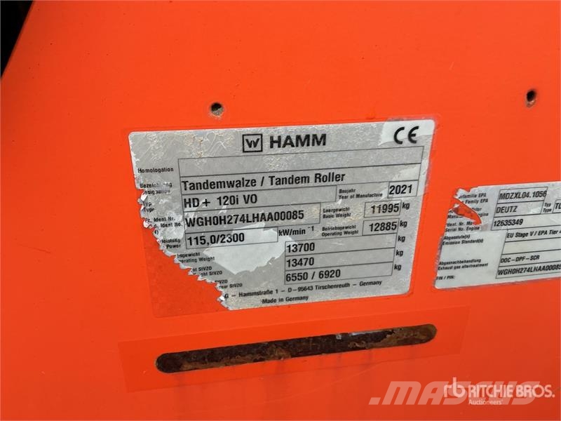 Hamm HD+ 120i VO Double Drum Roller Twin drum rollers