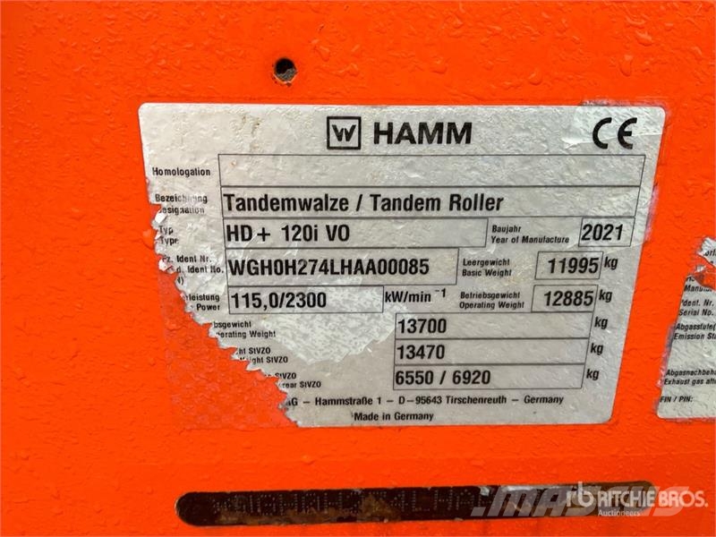 Hamm HD+ 120i VO Double Drum Roller Twin drum rollers