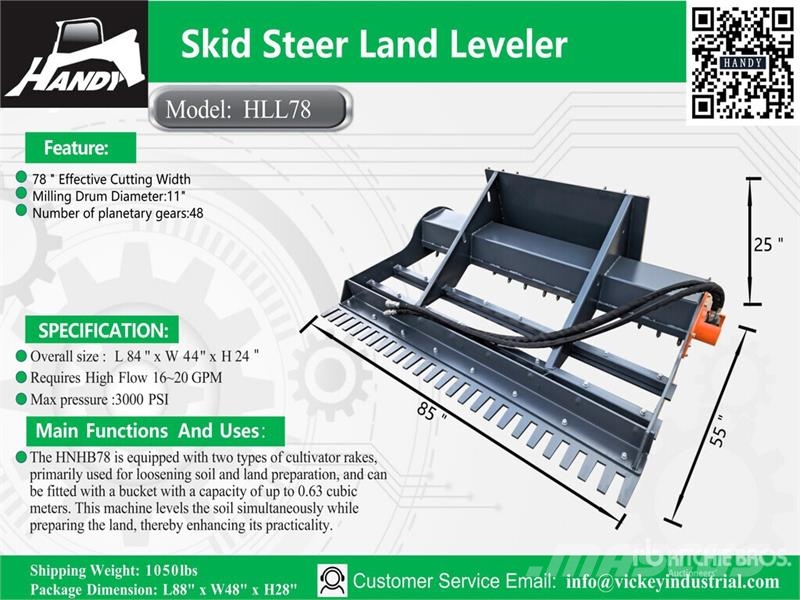 Handy HLL78 Skid Steer Landplane (Unused) Grades
