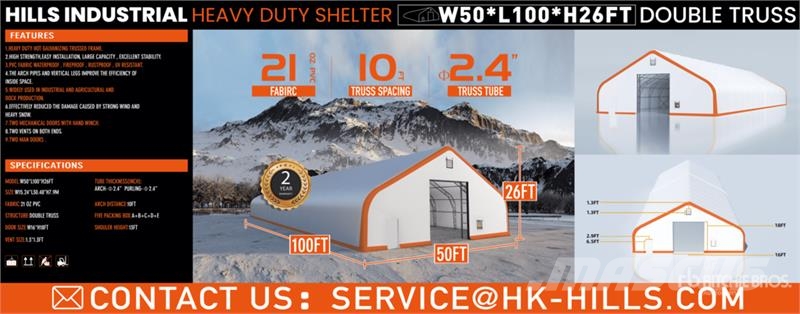 HIlls Industrial 1005026 50 ft x 100 ft x 26 ft St Stålrammer