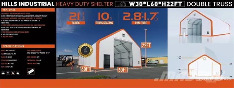 HIlls Industrial 603022 30 ft x 60 ft x 22 ft Stor Stålrammer