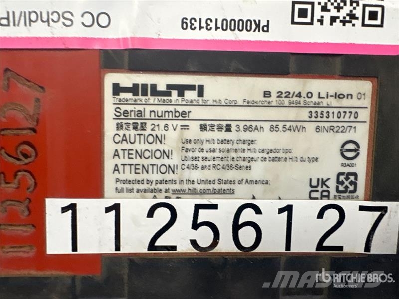 Hilti 22V 5.2AH Battery Outros componentes