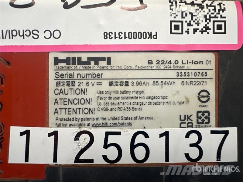 Hilti 22V 5.2AH Battery Outros componentes