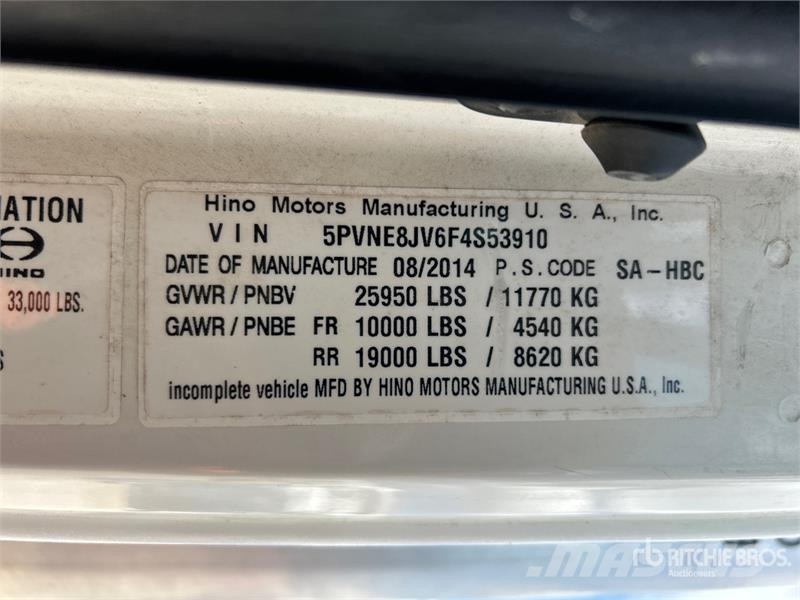 Hino 268 شاحنات ذات هيكل صندوقي