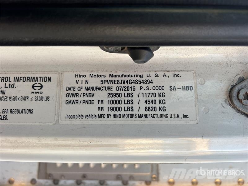 Hino 268 شاحنات ذات هيكل صندوقي