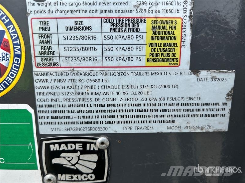 Horizon 16 ft 4 in T/A Gooseneck Dump Utility Trailer Tipphengere