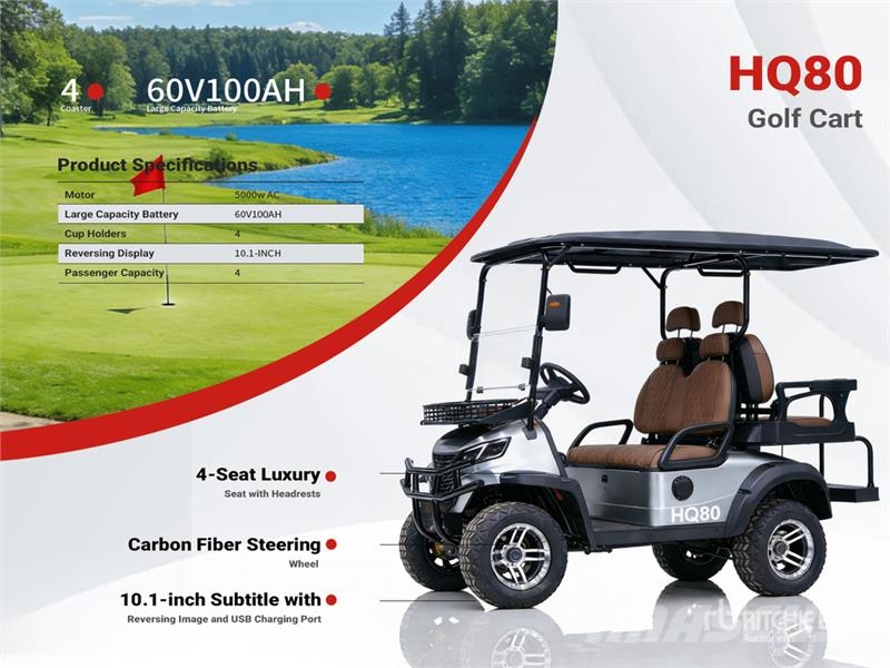 HQ80 Electric Gray Four-Seater Golf Cart (Unused) 高尔夫球车