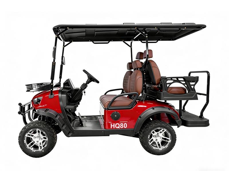 HQ80 Electric Red Four-Seater Golf Cart (Unused) 高尔夫球车