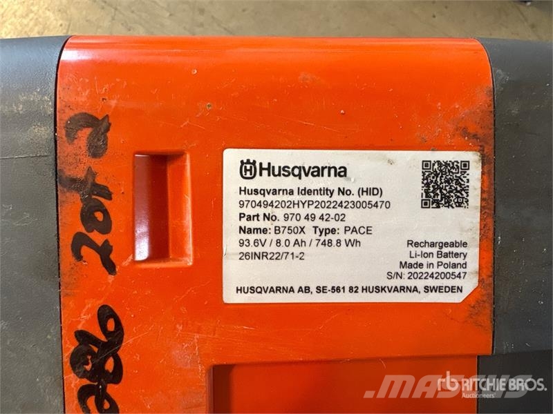 Husqvarna of (2) Husqvarna B750X Batteries Other components