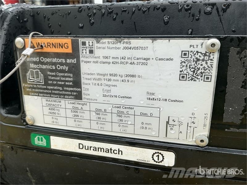 Hyster S120FT-PRS 12000 lb Cushion Tire Forklift Viličarji - drugo