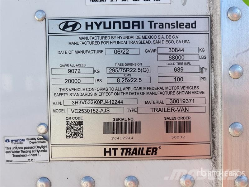 Hyundai VC2530152-AJS Gesloten opbouw trailers