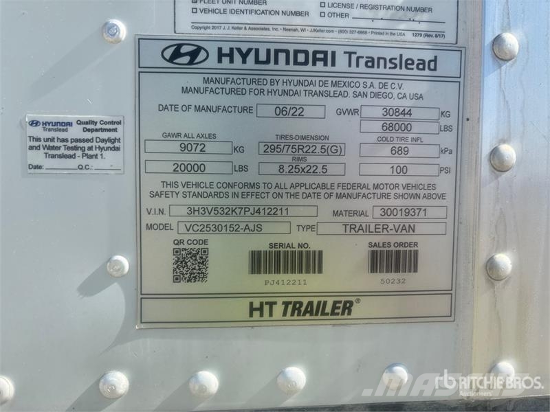 Hyundai VC2530152-AJS Gesloten opbouw trailers