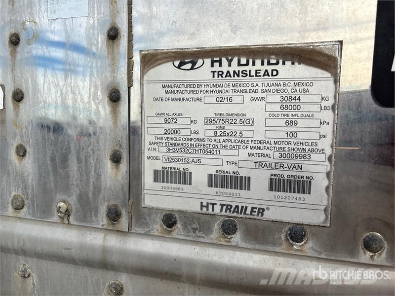 Hyundai VI2530152-AJS مقطورات ذات هيكل صندوقي