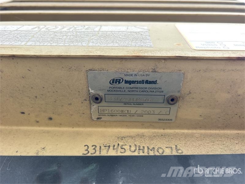 Ingersoll Rand HP1600WCU Mobile Air Compressor (Inoperable) Kompressoren