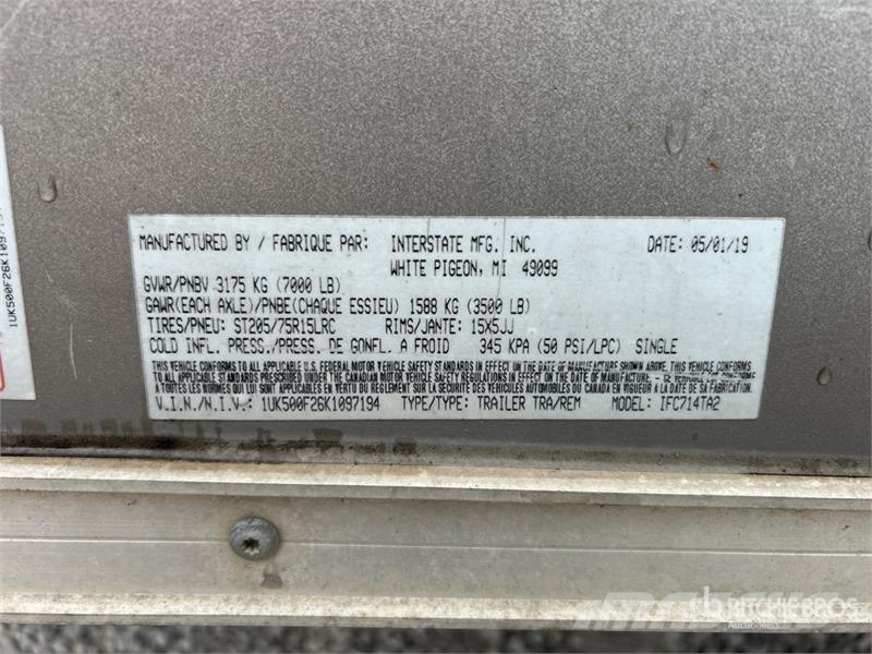 Interstate IFC714TA2 14 ft T/A Enclosed Trailer Gesloten opbouw trailers