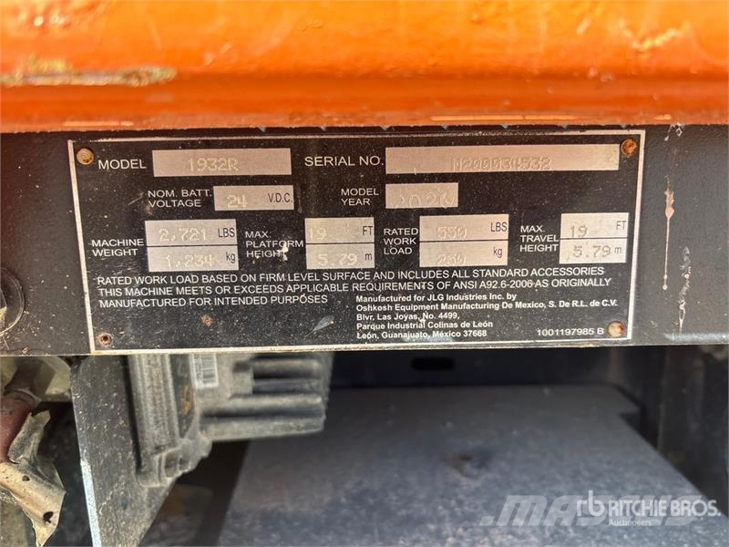 JLG 1932R Electric Scissor Lift Scissor lifts