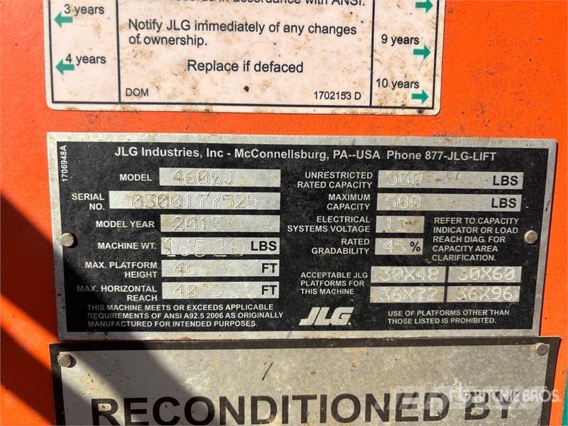 JLG 460SJ 4WD Diesel Telescopic Boom Lift Teleskopske podizne platforme