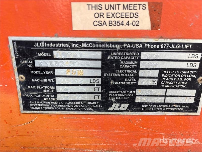 JLG 600AJ 4WD Diesel Articulating Boom Lift Strēles pacēlāji