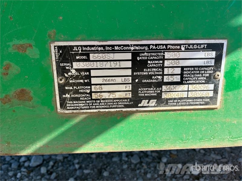 JLG 660SJ 4WD Diesel Telescopic Boom Lift Teleskopiskie pacēlāji