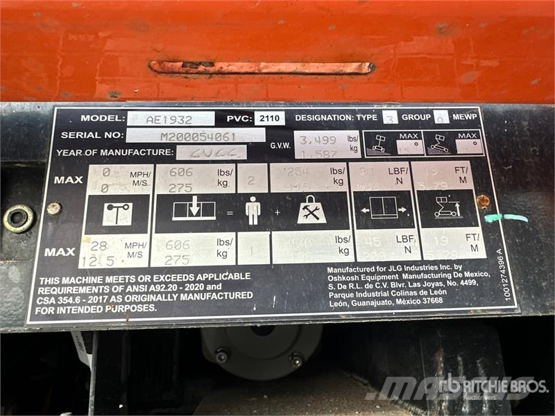 JLG AE1932 Electric Scissor Lift Scissor lifts