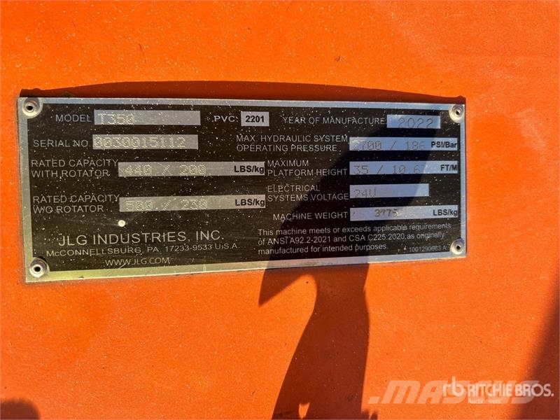 JLG T-350 Towable Lift (Inoperable) Vlečne dvižne ploščadi