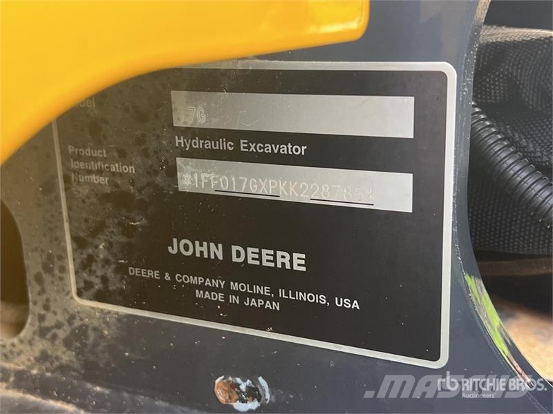 John Deere 17G Mini rýpadla < 7t