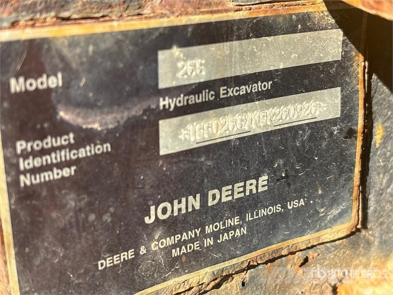 John Deere 26G Mini ekskavatori < 7 t