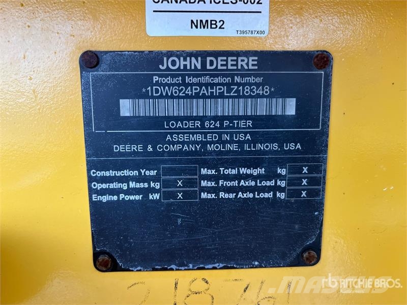 John Deere 624 P-Tier Rataslaadurid