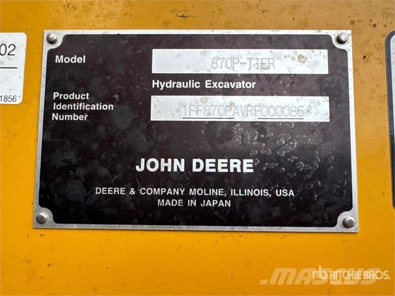 John Deere 870 P-Tier Гусеничні екскаватори