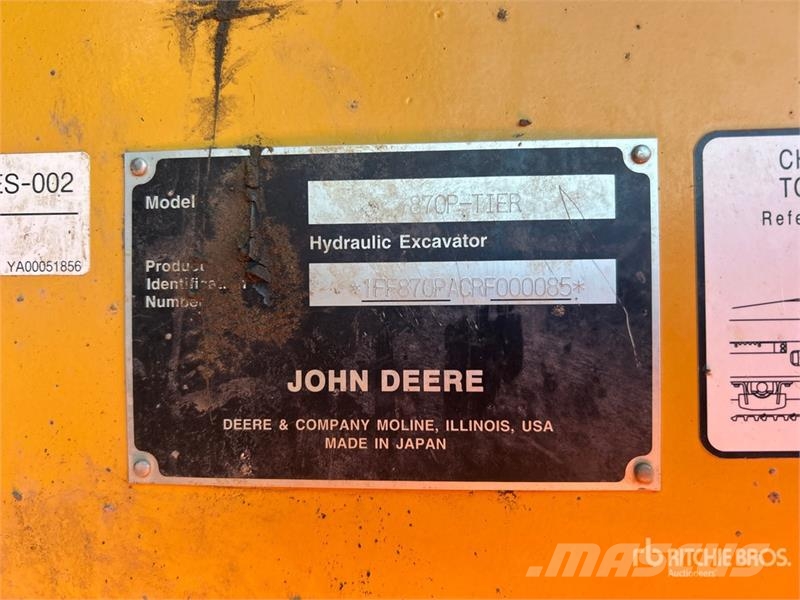 John Deere 870 P-Tier Vikšriniai ekskavatoriai