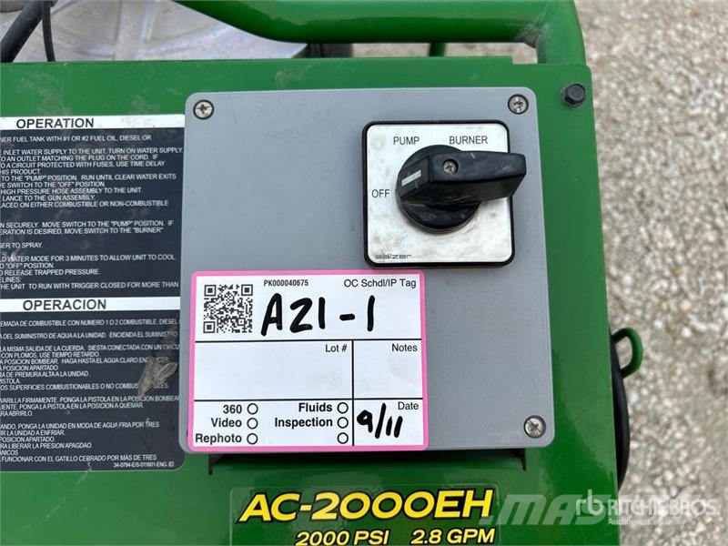 John Deere AC-2000EH Pressure Washer Korkeapainepesurit