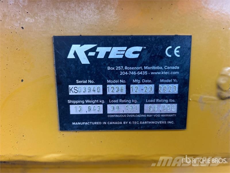 K-Tec 1236 4 Tire Hydraulic Pull Scraper Скрепери