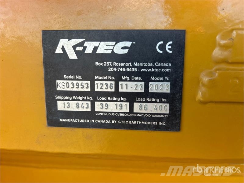 K-Tec 1236 4 Tire Hydraulic Pull Scraper Скреперы