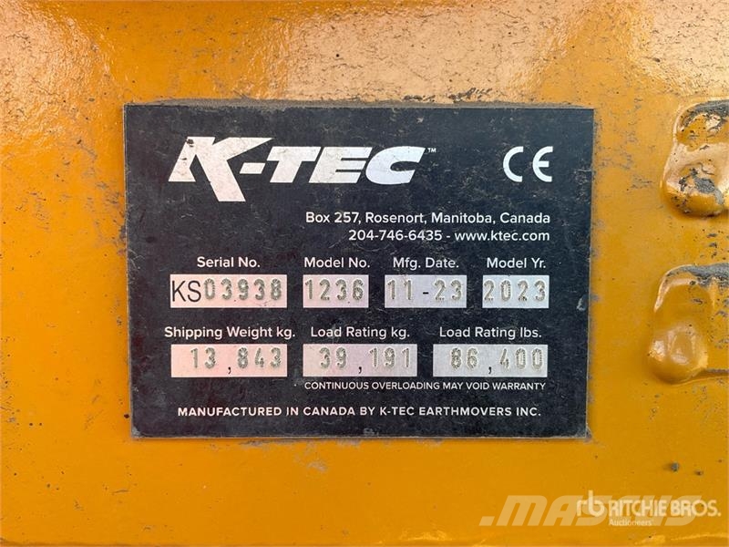 K-Tec 1236 4 Tire Hydraulic Pull Scraper Raspadoras