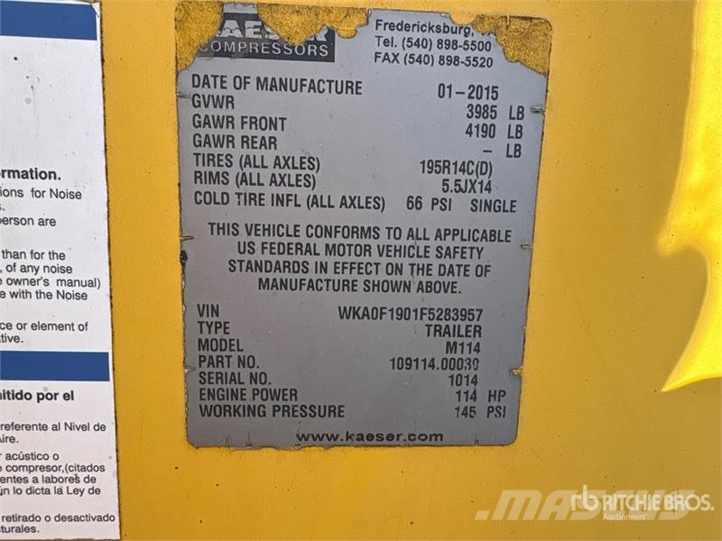 Kaeser M114 375 cfm Mobile Air Compressor Kompresori