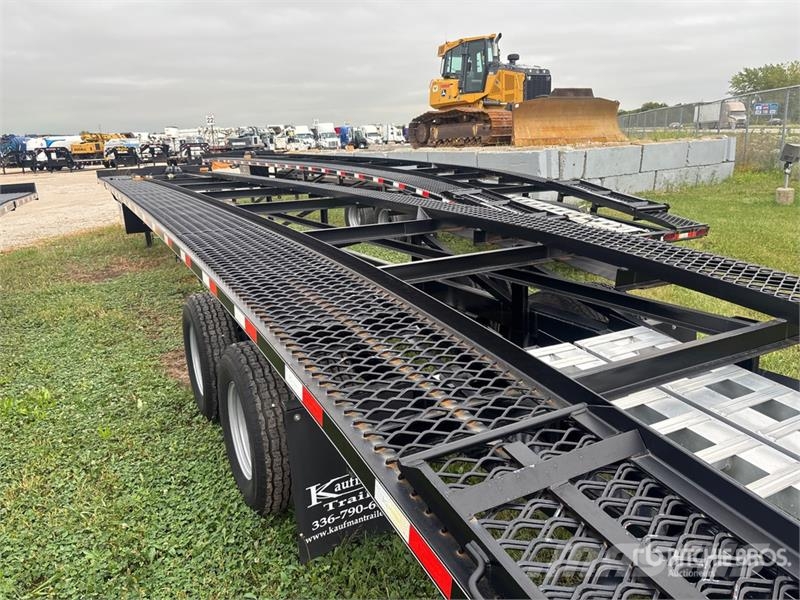 Kaufman FW-10K-56LPS T/A 3 Car Open Car Carrier Trailer (U Semirremolques para transporte de vehículos