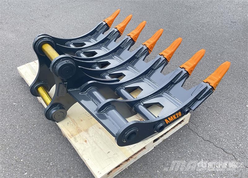 KJ AMK20 65 in Excavator Rake - Fits Cat 320 / 17 - 2 مكابس وميبسات التبن