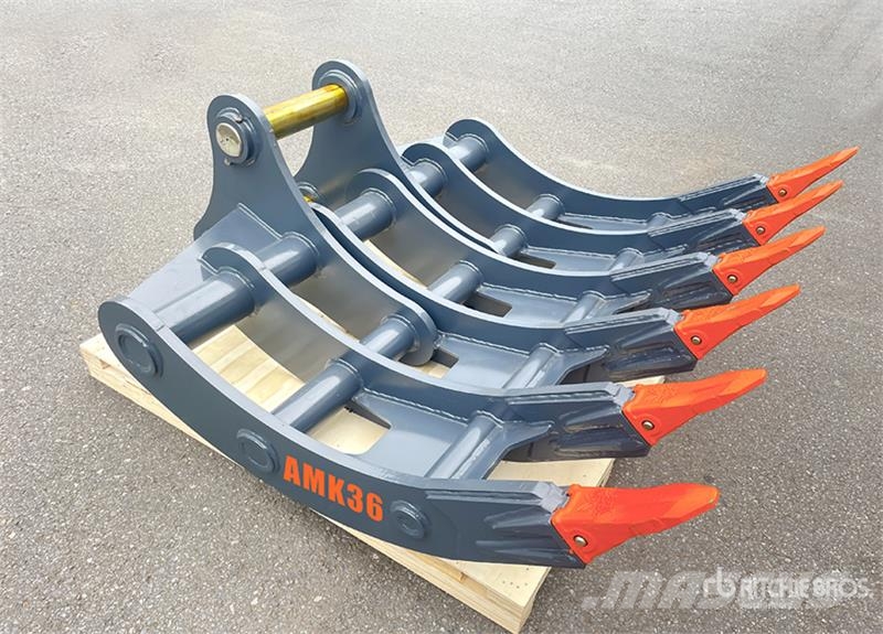 KJ AMK36 65 in Excavator Rake - Fits Cat 336 / 30 - 3 مكابس وميبسات التبن