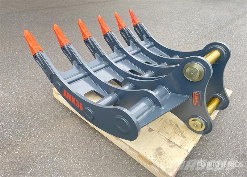 KJ AMK36 65 in Excavator Rake - Fits Cat 336 / 30 - 3 مكابس وميبسات التبن