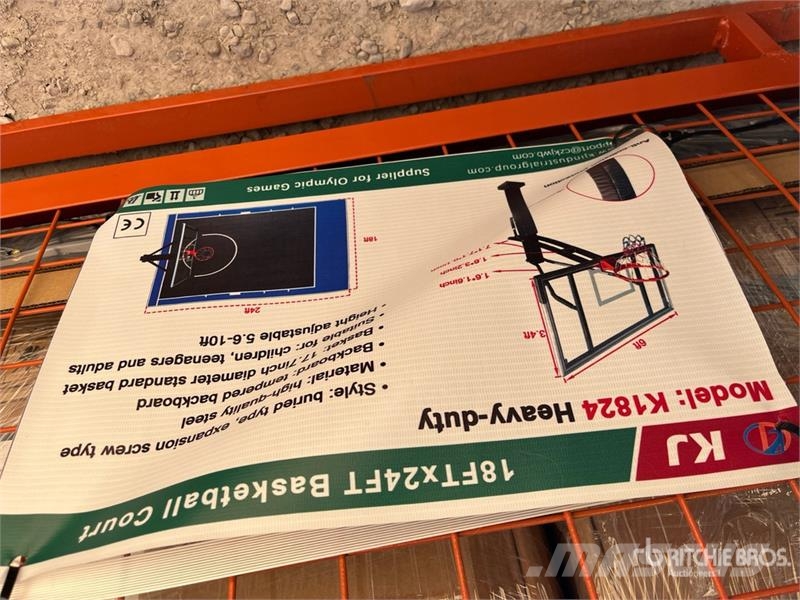 KJ K1824 18 ft x 24 ft Basketball Court w/Adjustable Muud osad